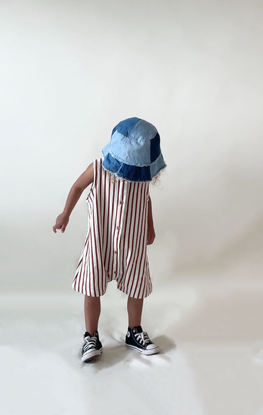 Oversized Jumpsuit - Brown Stripe