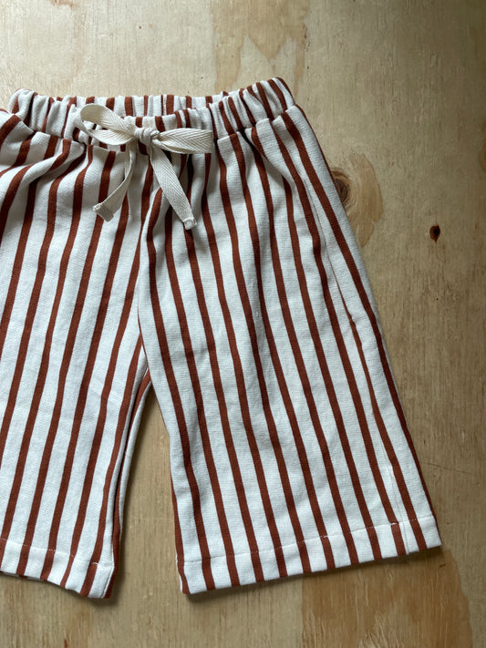 Wide Leg Pant - Brown Stripe