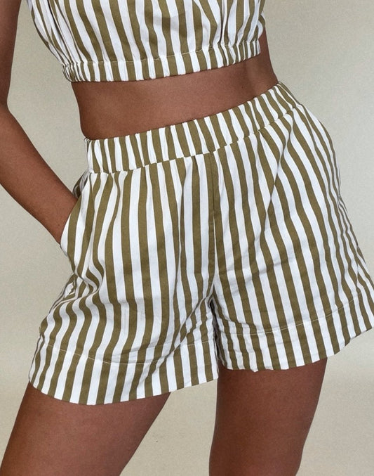 Sierra Lounge Shorts in Kiwi Stripe